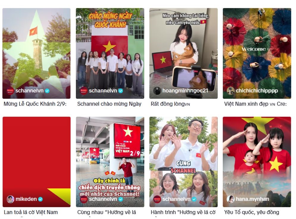 Các nhà sáng tạo nội dung tiktok hưởng ứng trend Mừng ngày Quốc Khánh Việt Nam