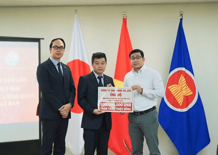 SUN SHINE GLOBAL ủng hộ đồng bào khắc phục hậu quả bão Yagi 500 triệu đồng